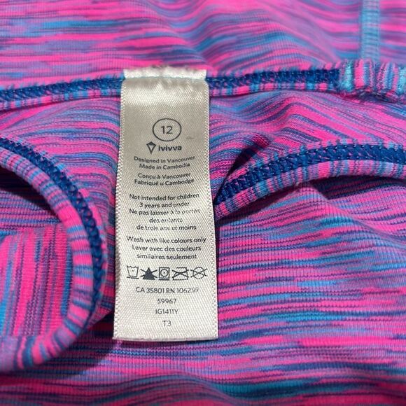Ivivva pink and blue Racerback athletic tank Girl’s size 12 EUC - Picture 7 of 8